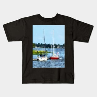 Norwalk, CT - Two Docked Sailboats Kids T-Shirt